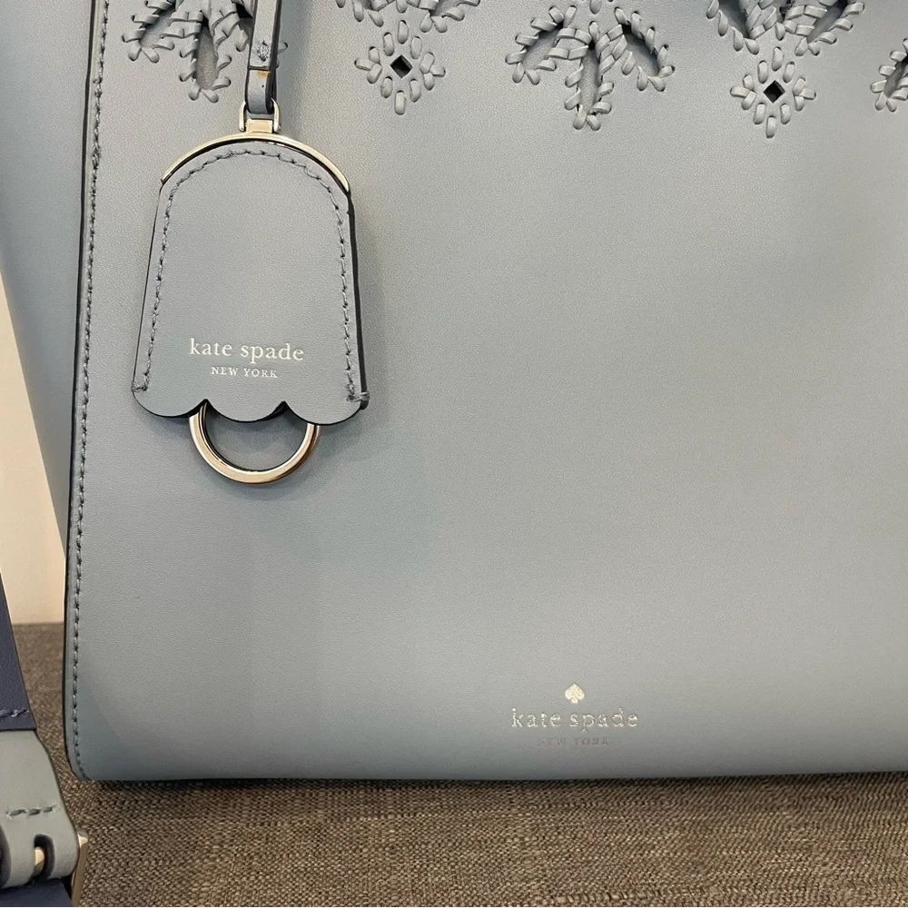 KATE SPADE Magnolia Street Mini Mina Eyelet Satchel - Pastel Blue - Picture 3 of 15